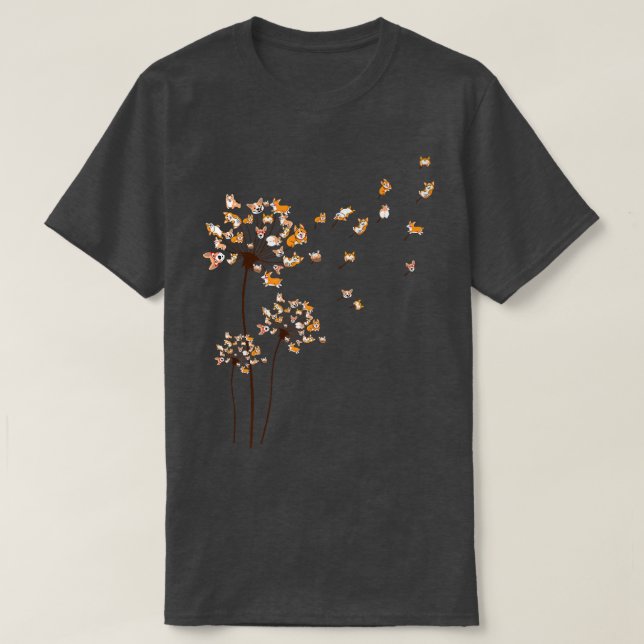 T-shirt Scatter Love Corgi Dandelion Corgi Chien Maman Mam (Design devant)