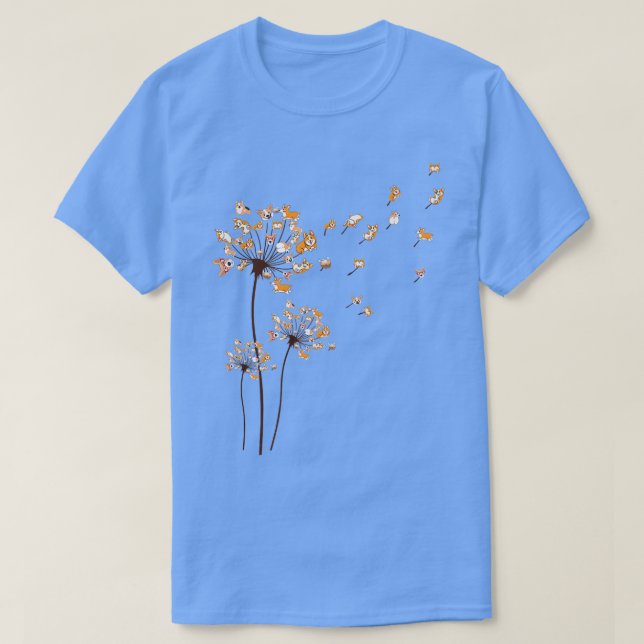 T-shirt Scatter Love Corgi Dandelion Corgi Chien Maman Mam (Design devant)