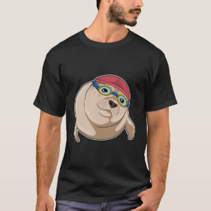 T-shirt Sceau à nager avec lunettes de natation