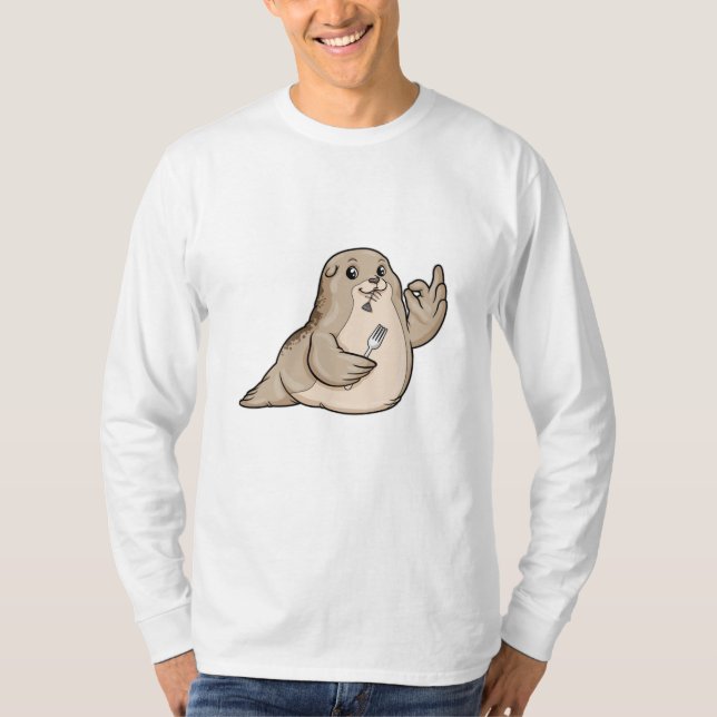 T-shirt Sceau avec poisson et fourche (Devant)