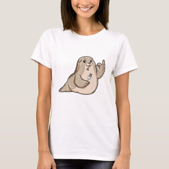 T-shirt Sceau avec poisson et fourche (Devant)