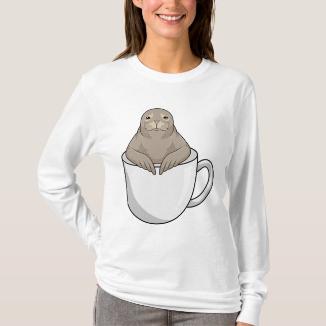 T-shirt Sceau avec tasse de café (Devant)