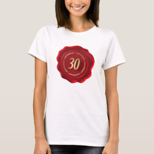 T-shirt sceau de cire rouge du 30e anniversaire