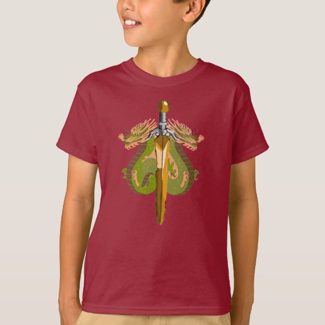 T-shirt Sceau de dragon à flamme de rubis (Devant)