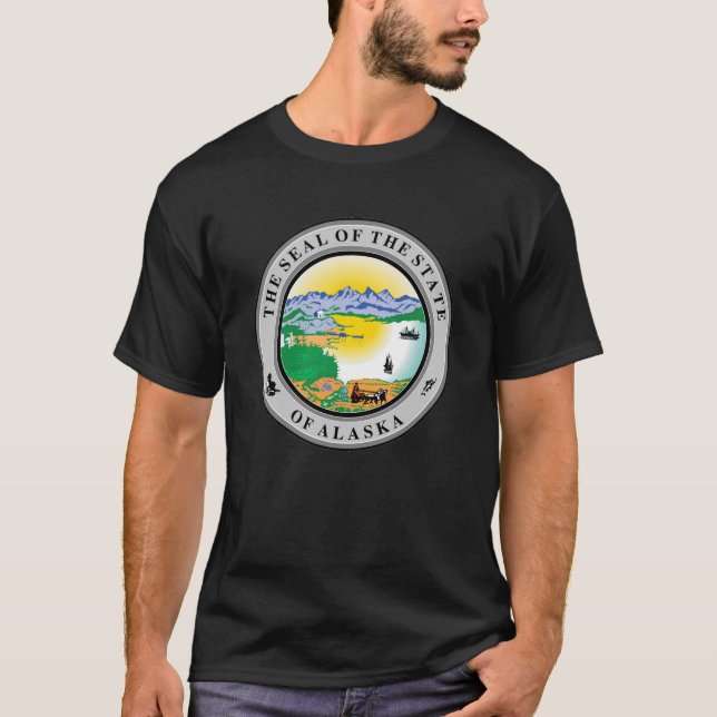 T-Shirt Sceau de l'État d'Alaska USA (Devant)