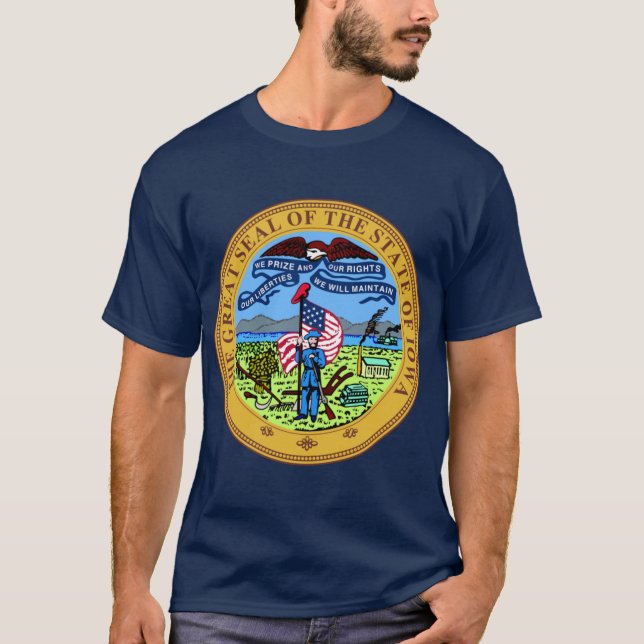 T-shirt Sceau de l'État de l'Iowa (Devant)