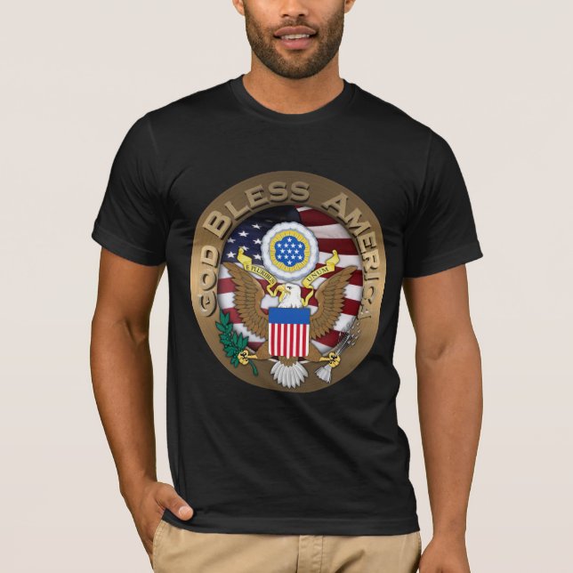 T-shirt Sceau des États-Unis d'Amérique - Dieu béni l'Amér (Devant)