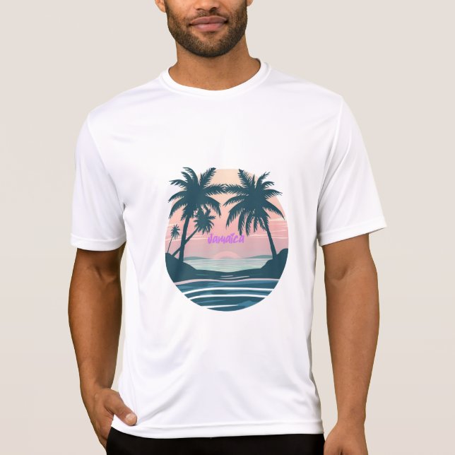 T-shirt sceau du coucher de soleil jamaïcain (Devant)