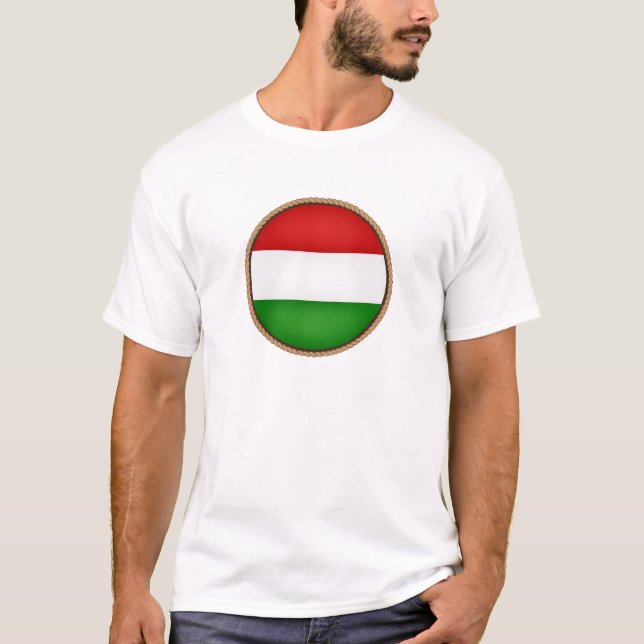 T-shirt Sceau du drapeau de la Hongrie cool (Devant)