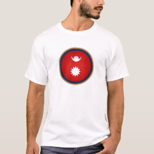 T-shirt Sceau du drapeau du Népal Cool