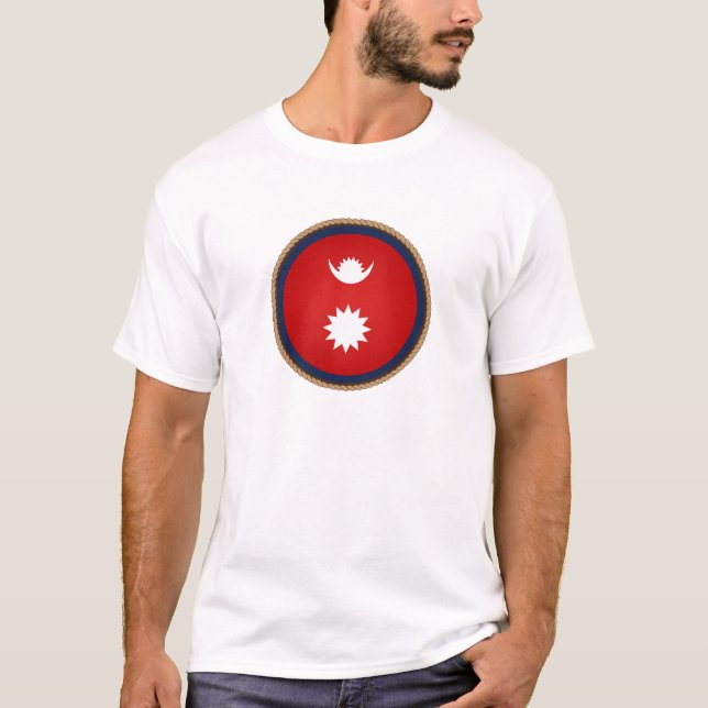 T-shirt Sceau du drapeau du Népal Cool (Devant)
