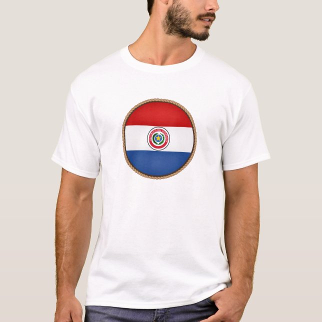 T-shirt Sceau du drapeau du Paraguay cool (Devant)