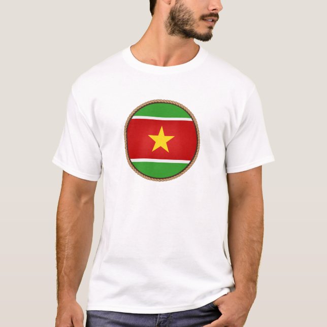 T-shirt Sceau du drapeau du Suriname cool (Devant)