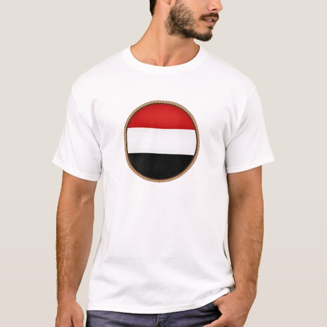 T-shirt Sceau du drapeau du Yémen cool (Devant)