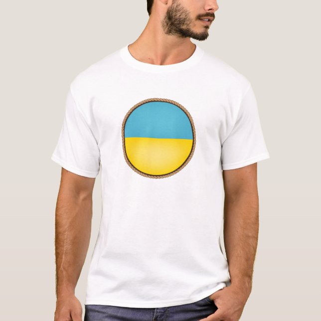 T-shirt Sceau du drapeau ukrainien cool (Devant)
