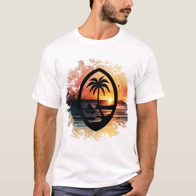 T-shirt Sceau Guam Sunset (Devant)