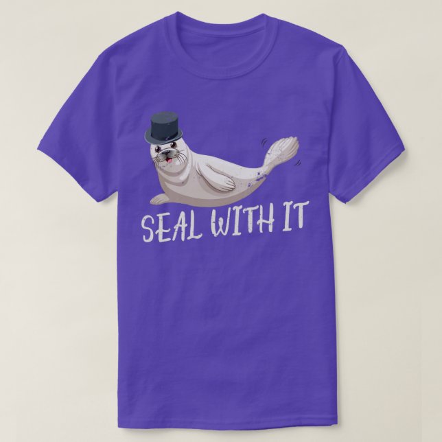T-shirt Sceller Avec Il Drôle Lion De Mer (Design devant)