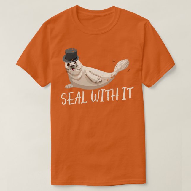 T-shirt Sceller Avec Il Drôle Lion De Mer (Design devant)