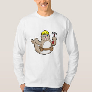 T-shirt Sceller comme charpentier avec marteau et Casquett