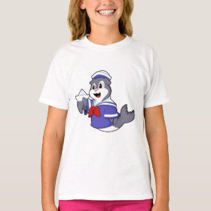 T-shirt Sceller comme marin avec bateau