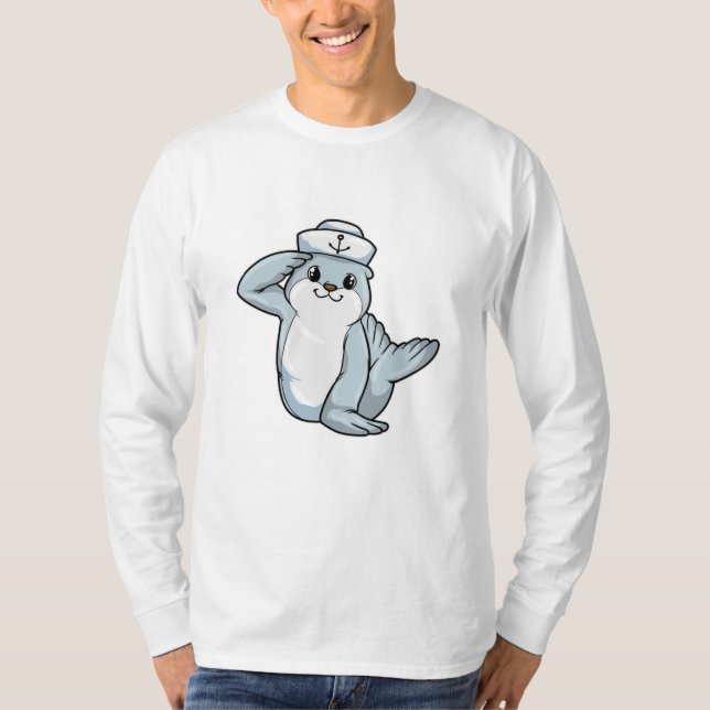 T-shirt Sceller comme marin avec casquette marin (Devant)