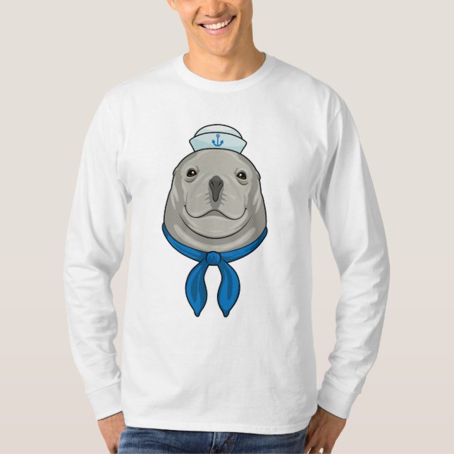T-shirt Sceller comme marin avec casquette marin (Devant)
