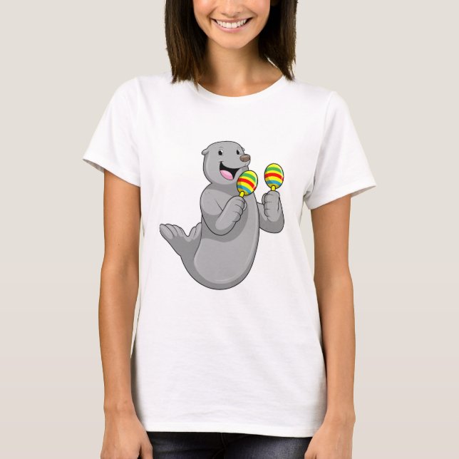 T-shirt Sceller comme musicien avec Maracas (Devant)