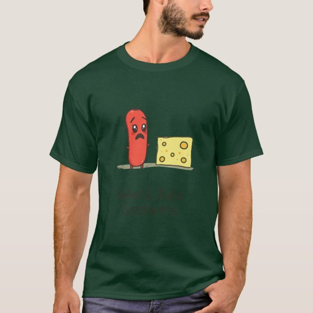T-shirt Scénario Wurst Kse Blague de nourriture allemande  (Devant)