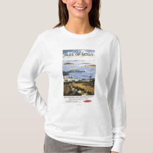 T-shirt Scène aérienne d'affiche de chemin de fer de ville