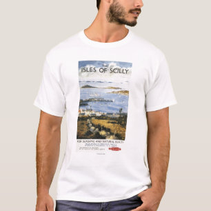 T-shirt Scène aérienne d'affiche de chemin de fer de ville