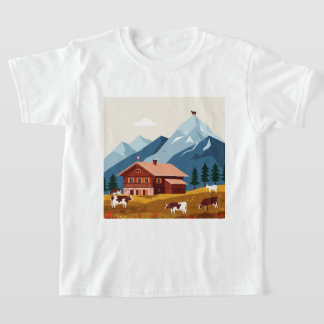 T-shirt Scène alpine suisse