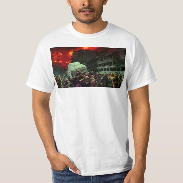 T-shirt Scène apocalyptique d'Halloween de SlipperyJoe gra (Devant)