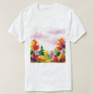 T-shirt Scène automnale colorée