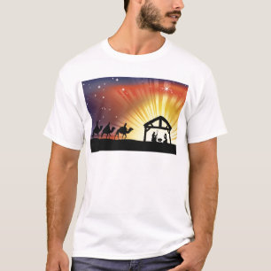 T-shirt Scène chrétienne de nativité de Noël