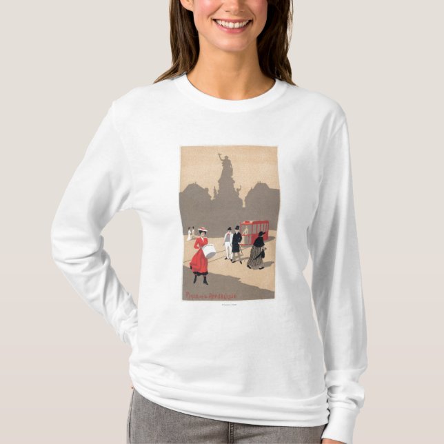 T-shirt Scène d'art déco de Place de la Republique (Devant)