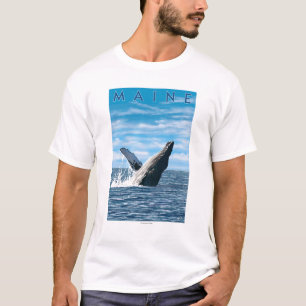 T-shirt Scène de baleine de MaineHumpback