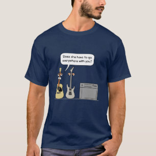 T-shirt Scène de bande dessinée de roue de guitare drôl