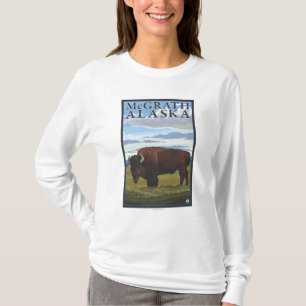T-shirt Scène de bison - McGrath, Alaska