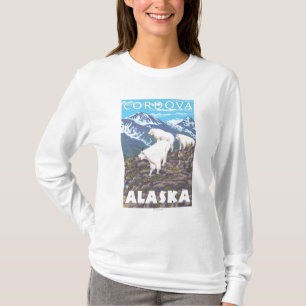 T-shirt Scène de chèvres de montagne - Cordova, Alaska