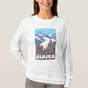 T-shirt Scène de chèvres de montagne - Ketchikan, Alaska