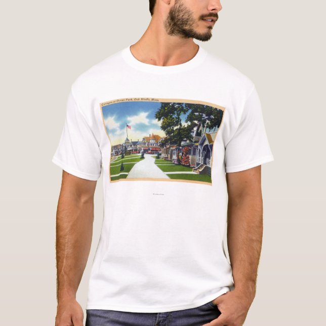 T-shirt Scène de cottages de parc d'océan (Devant)