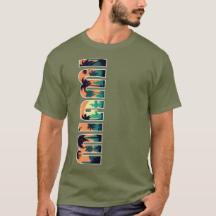 T-shirt Scène de coucher de soleil sur MIAMI lettrage