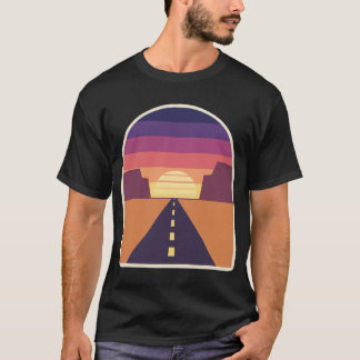 T-shirt Scène de désert au coucher du soleil sur une route