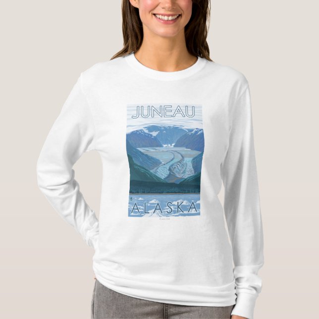 T-shirt Scène de glacier - Juneau, Alaska (Devant)