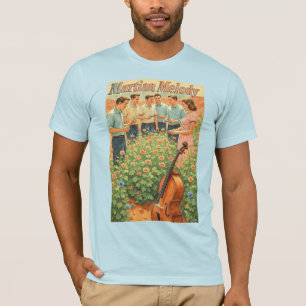 T-shirt Scène de jardin martien futuriste vintage