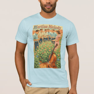 T-shirt Scène de jardin martien futuriste vintage