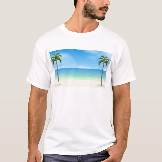 T-shirt Scène de jour de plage : (Devant)