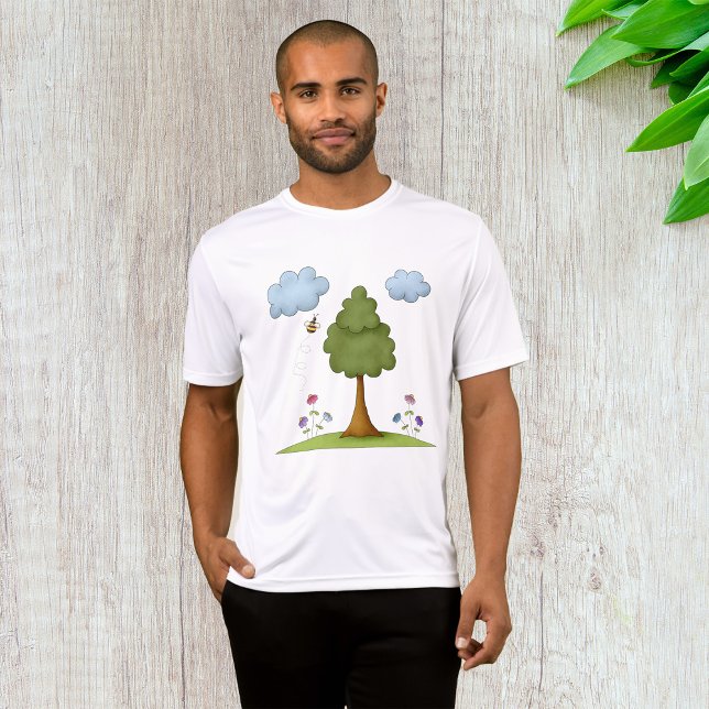 T-shirt Scène de la nature des abeilles et des arbres avec (Créateur téléchargé)