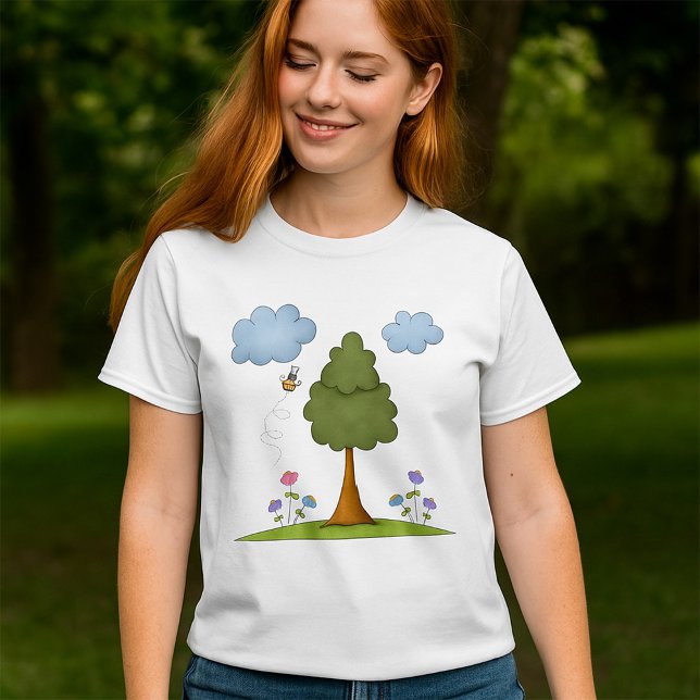 T-shirt Scène de la nature des abeilles et des arbres avec (Créateur téléchargé)