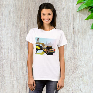 T-shirt Scène de la ville des autobus scolaires